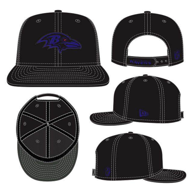 Baltimore Ravens NFL New Era Men's Black 9Fifty 2026 Sideline Snapback