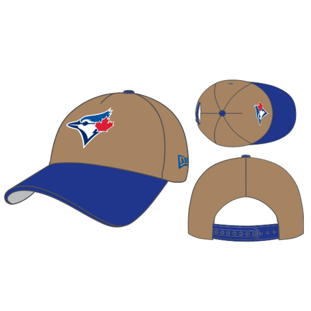 Toronto Blue Jays MLB New Era Men's Khaki/Royal 9Forty A-Frame Snapback Hat