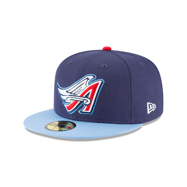 AnaheimAngels MLB New Era Men's Navy/Light Blue 59Fifty Cooperstown 1997 Wool Fitted Hat