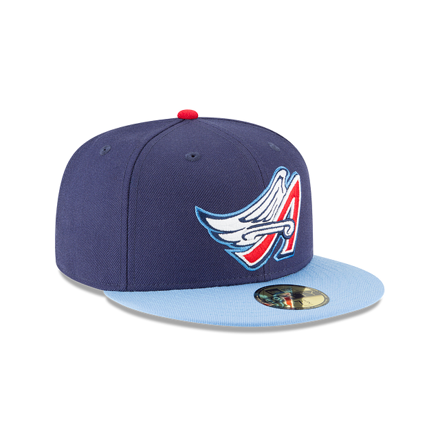 AnaheimAngels MLB New Era Men's Navy/Light Blue 59Fifty Cooperstown 1997 Wool Fitted Hat