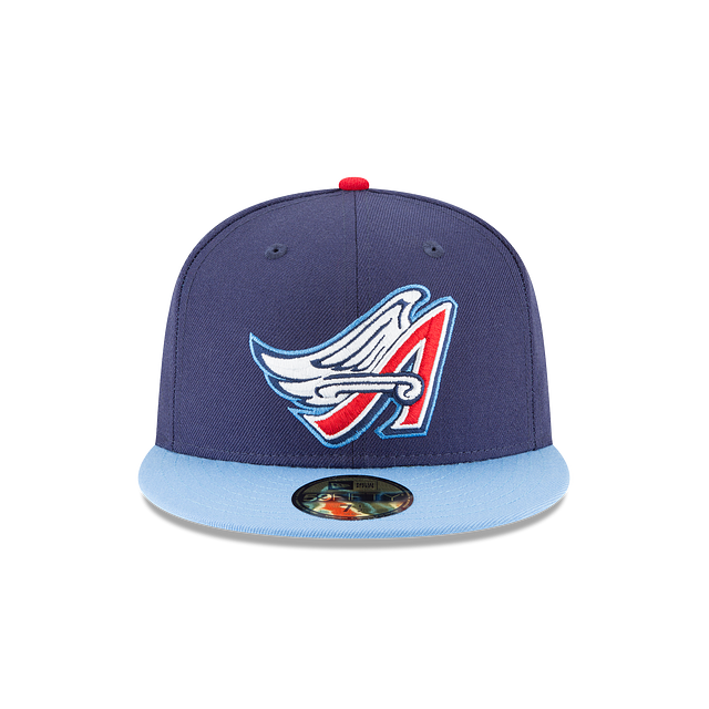 AnaheimAngels MLB New Era Men's Navy/Light Blue 59Fifty Cooperstown 1997 Wool Fitted Hat