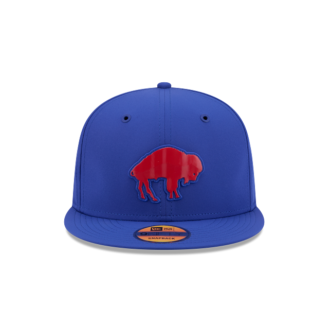 Buffalo Bills NFL New Era Men's Majestic Blue 9Fifty 2026 Sideline Throwback Logo Snapback Hat