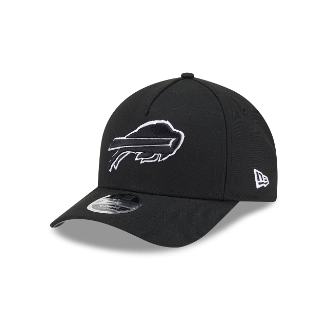 Buffalo Bills NFL New Era Men's Black White 9FORTY M-Crown A-Frame Adjustable Hat