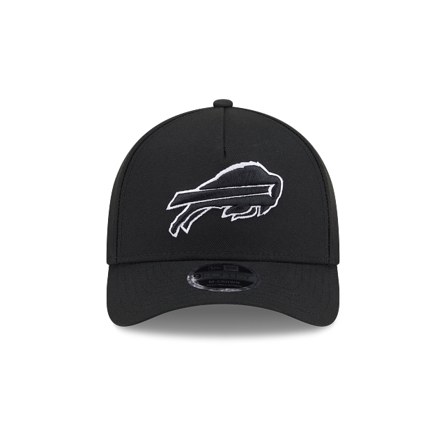 Buffalo Bills NFL New Era Men's Black White 9FORTY M-Crown A-Frame Adjustable Hat