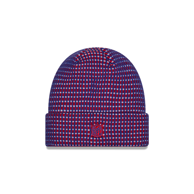 Buffalo Bills NFL New Era Men's Blue/Red 2026 Sideline Cold Weather Cuffed Knit Beanie Hat