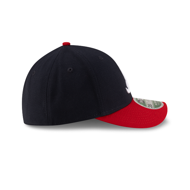 Atlanta Braves MLB New Era Men's Navy/Red  39Thirty M-Crown Player Replica Stretch Fit Hat