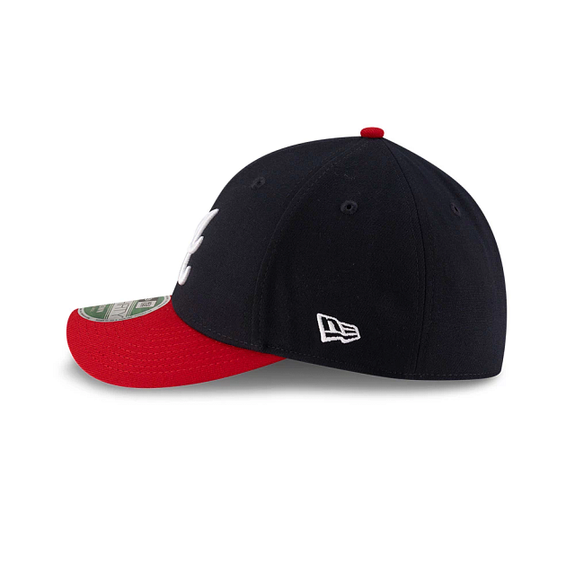 Atlanta Braves MLB New Era Men's Navy/Red  39Thirty M-Crown Player Replica Stretch Fit Hat