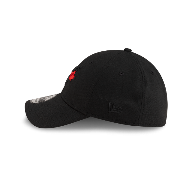 Casquette extensible classique 39Thirty Team Leaf noire et rouge pour homme des Toronto Blue Jays MLB New Era