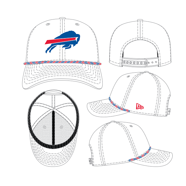 Buffalo Bills NFL New Era Men's White 9Seventy Multi-Rope Stretch Snapback Hat
