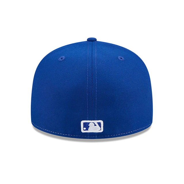 Toronto Blue Jays MLB New Era Men's White/Royal Blue 59Fifty Cooperstown Hall of Fame Side Patch Fitted Hat
