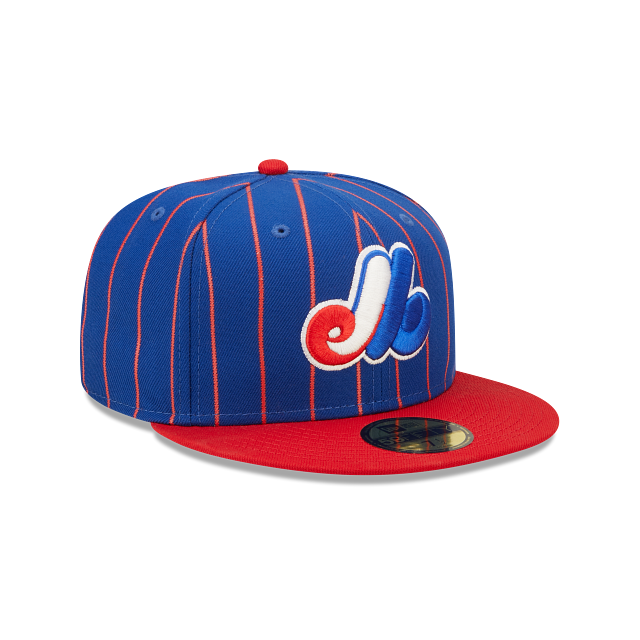 Casquette ajustée 59Fifty Cooperstown Birdcage bleu royal/rouge des Expos de Montréal New Era pour hommes