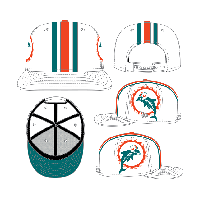 Miami Dolphins NFL New Era Men's White 9Fifty Helmet Pack Snapback