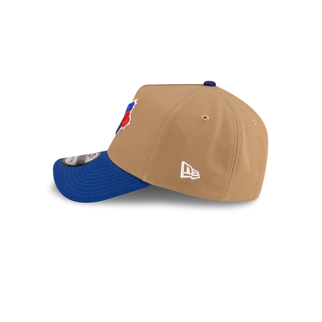 Casquette à visière ajustable 9Forty A-Frame pour homme des Blue Jays de Toronto MLB New Era Kaki/Royal
