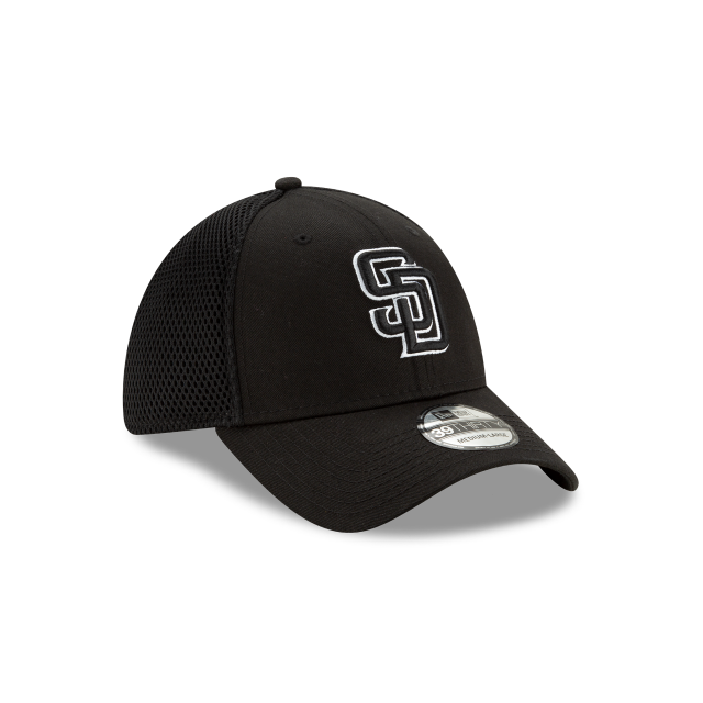 San Diego Padres MLB New Era Men's Black/White 39Thirty Neo Stretch Fit Hat