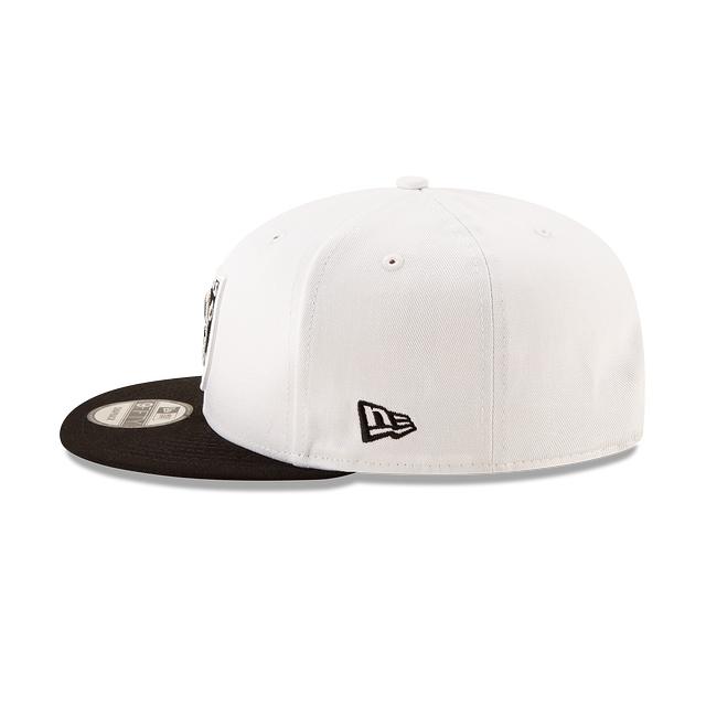 Las Vegas Raiders NFL New Era Snapback de base 9Fifty 2 tons blanc/noir pour hommes