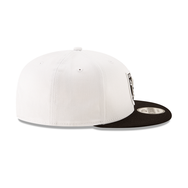 Las Vegas Raiders NFL New Era Snapback de base 9Fifty 2 tons blanc/noir pour hommes