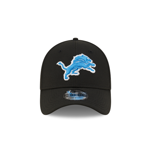 Detroit Lions NFL New Era Men's Black 39Thirty Team Classic Stretch Fit Hat