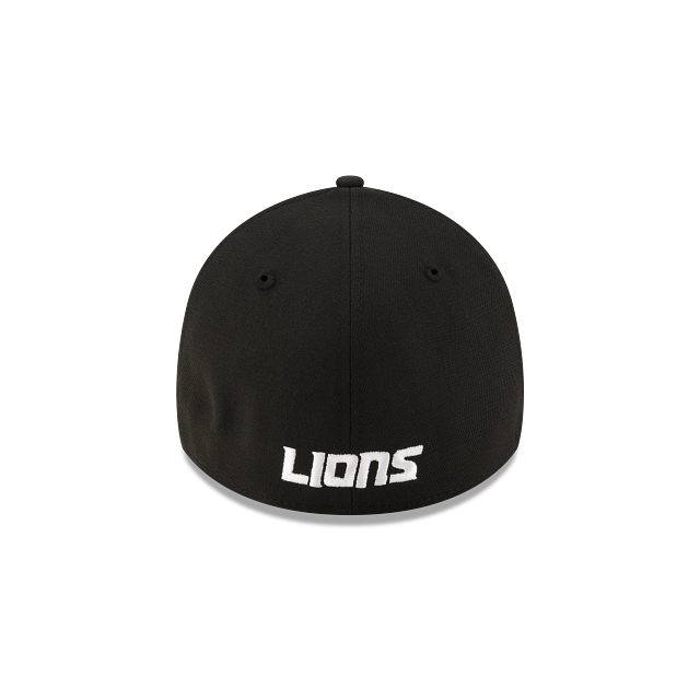 Detroit Lions NFL New Era Men's Black 39Thirty Team Classic Stretch Fit Hat