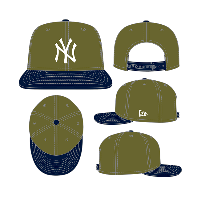 New York Yankees MLB New Era Men's 9Fifty Olive/Navy Basic Snapback Hat