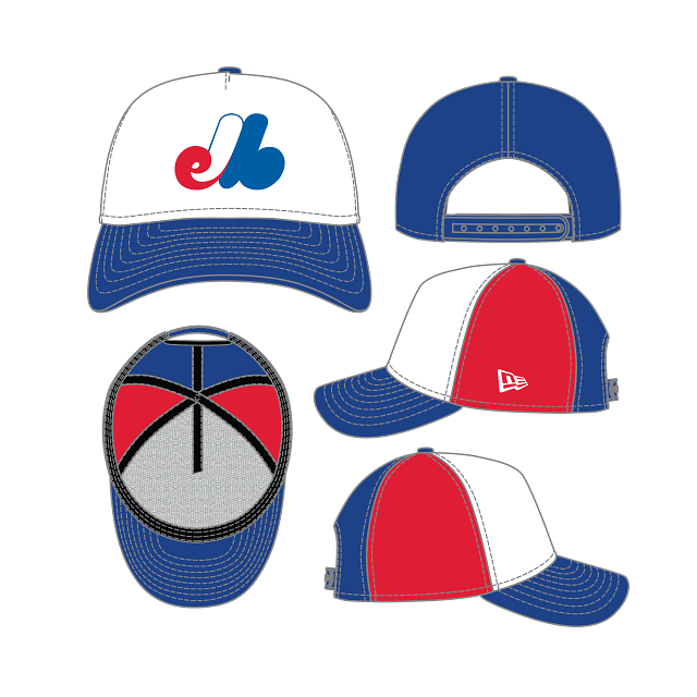 Montreal Expos MLB New Era Men's Tricolor 9Forty A-Frame Snapback Hat