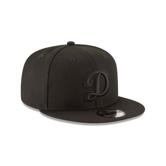 Los Angeles Dodgers MLB New Era Men's Black on Black D Logo 9Fifty Basic Snapback