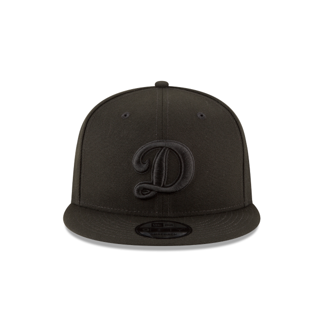 Los Angeles Dodgers MLB New Era Men's Black on Black D Logo 9Fifty Basic Snapback