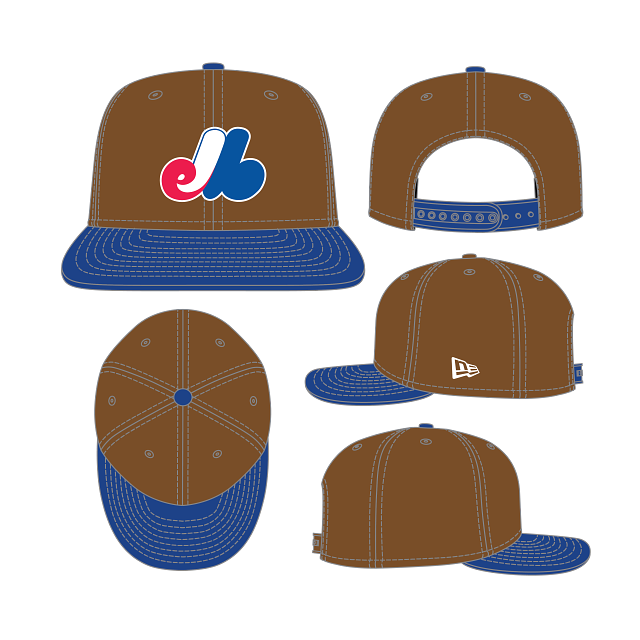 Montreal Expos MLB New Era Men's 9Fifty Toasted Peanut / Royal Basic Snapback Hat