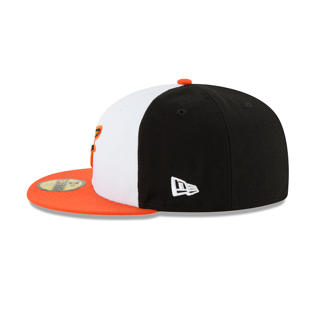 Baltimore Orioles MLB New Era Men's White Orange 59Fifty Authentic Collection Home Fitted Hat