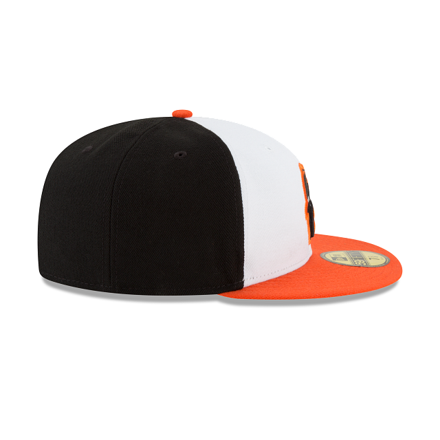 Baltimore Orioles MLB New Era Men's White Orange 59Fifty Authentic Collection Home Fitted Hat