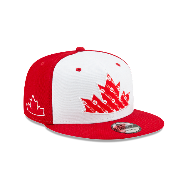 CFL New Era Snapback bicolore 9Fifty Canada Day Sideline rouge/blanc pour hommes