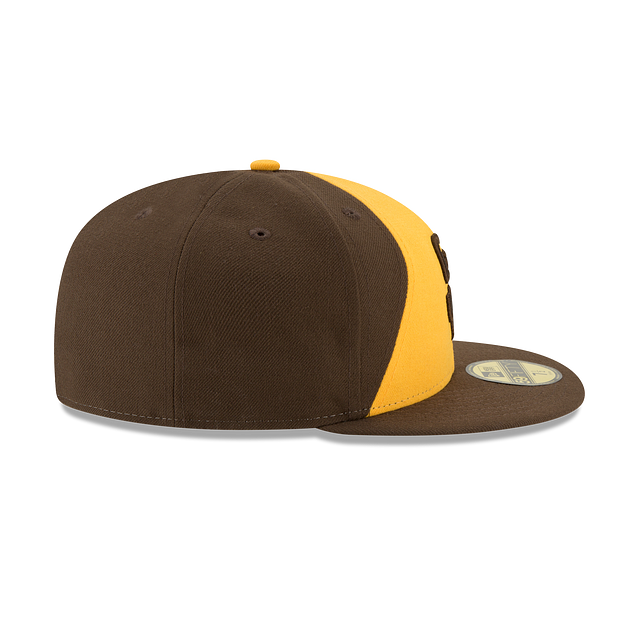 Casquette ajustée alternative 2017 de la collection authentique 59Fifty des San Diego Padres MLB New Era pour homme marron/jaune 