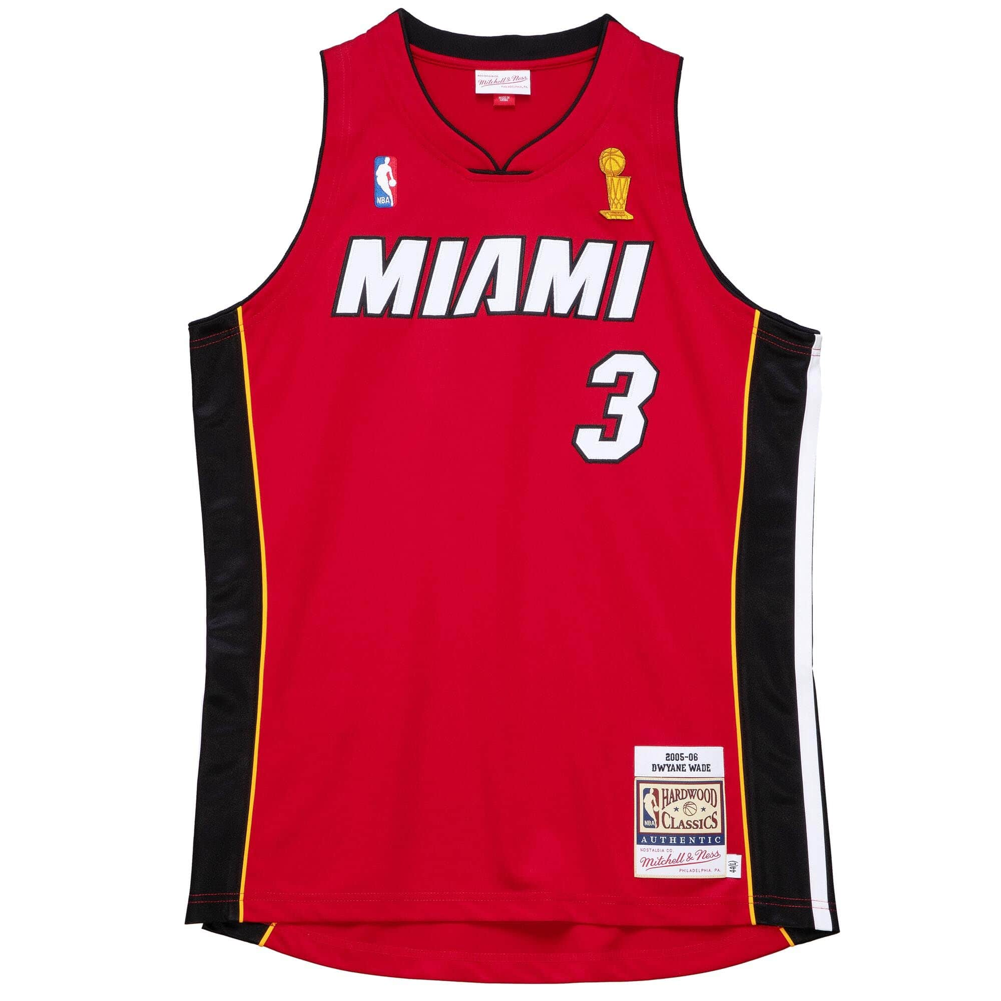 Dwyane Wade Miami Heats NBA Mitchell & Ness Men's Red Hardwood Classics Finals 2005-06 Authentic Jersey