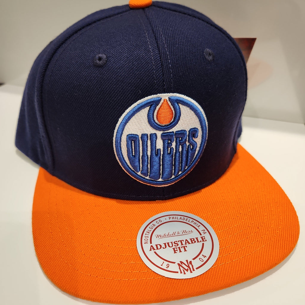 Edmonton Oilers Mitchell & Ness Negative Space Snapback Cap