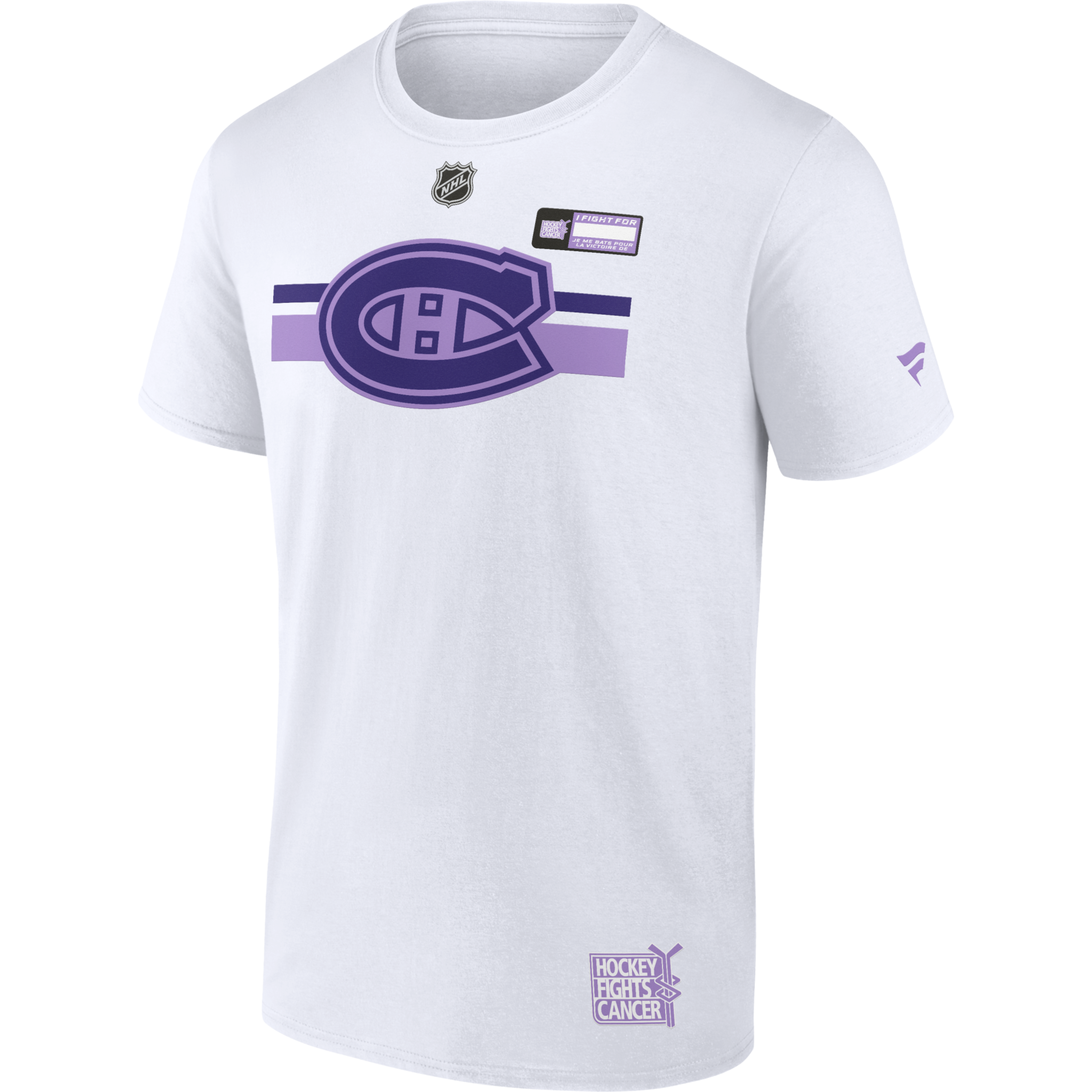 T-shirt blanc pour hommes Fanatics Branded de la LNH des Canadiens de Montréal Hockey Fights Cancer