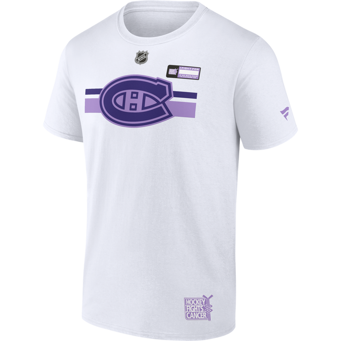 Montreal Canadiens NHL Fanatics Branded Men's White Hockey Fights Cancer T-Shirt