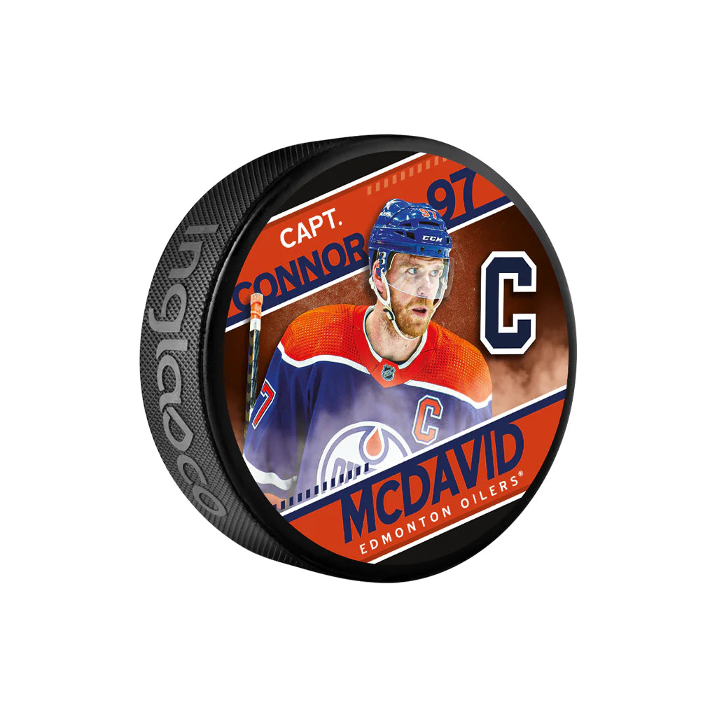 Connor McDavid Edmonton Oilers NHL Inglasco Cube Star Hockey Puck