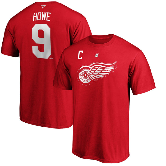 Gordie Howe Detroit Red Wings NHL Fanatics Branded Men's Red Alumni Authentic T-Shirt