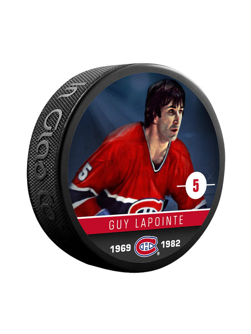 Guy Lapointe Montreal Canadiens NHL Inglasco Alumni Souvenir Hockey Puck