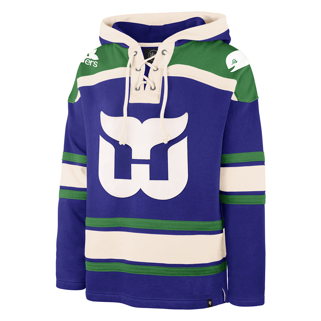 Hartford Whalers NHL 47 Brand Men's Navy Heavyweight Lacer Hoodie