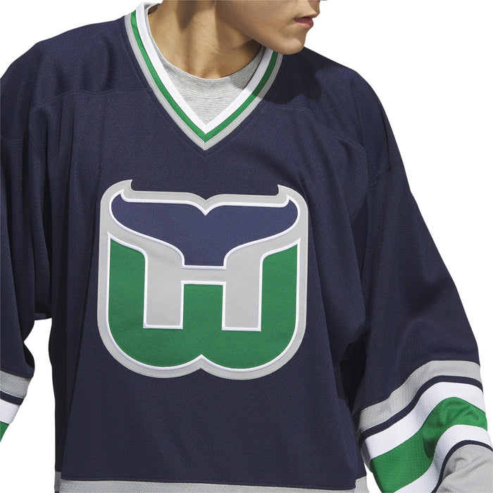 Hartford Whalers Game Used Navy Practice Jersey 56 DP33950