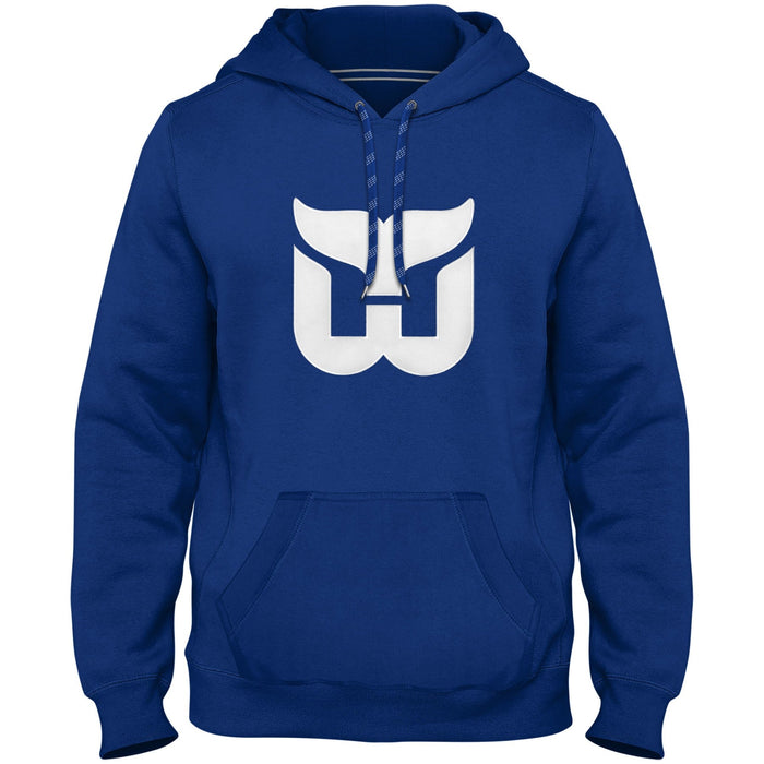 Hartford Whalers NHL Bulletin Men's Royal Blue Express Twill Logo Hoodie