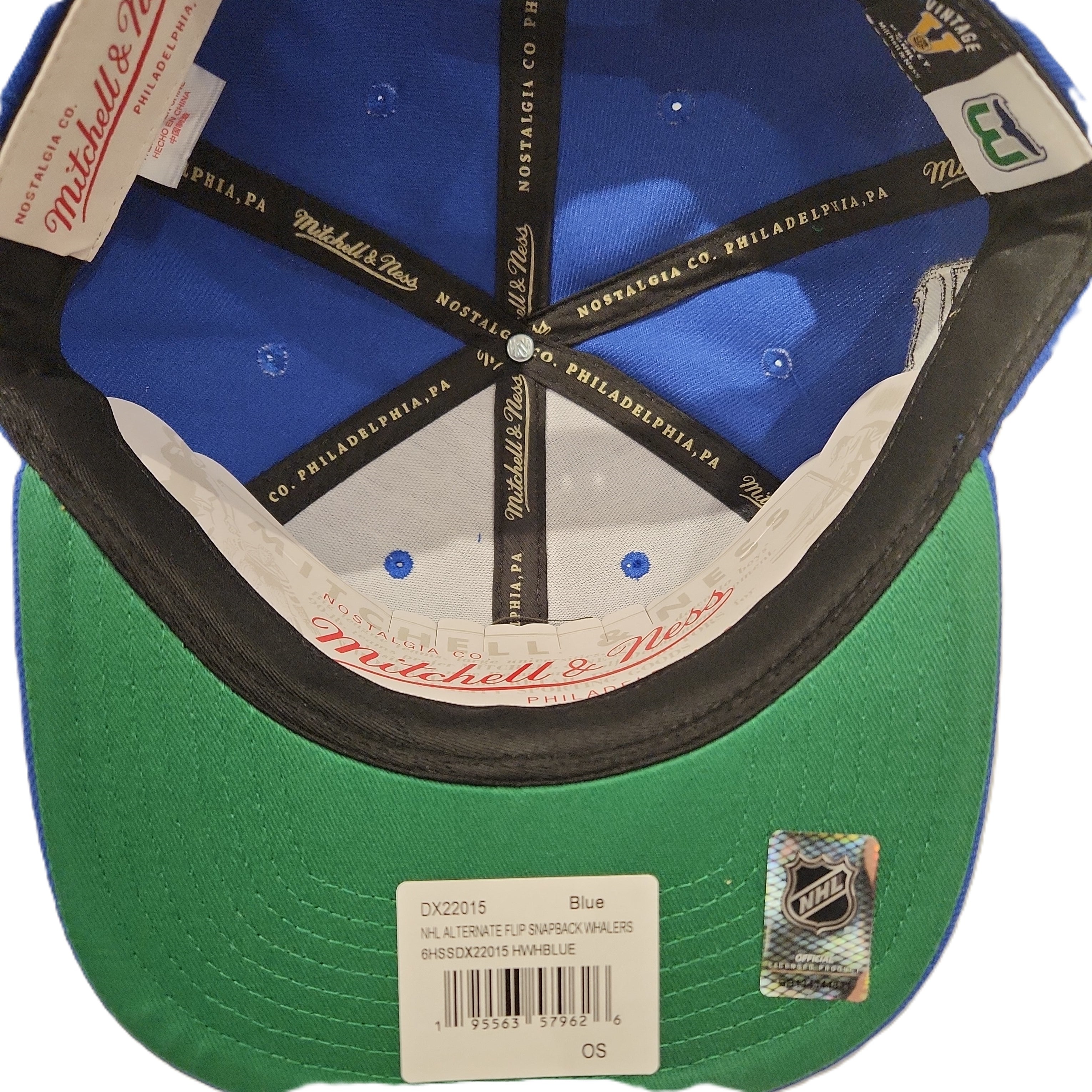 Hartford Whalers NHL Mitchell & Ness Men's Royal Blue Alternate Flip Snapback