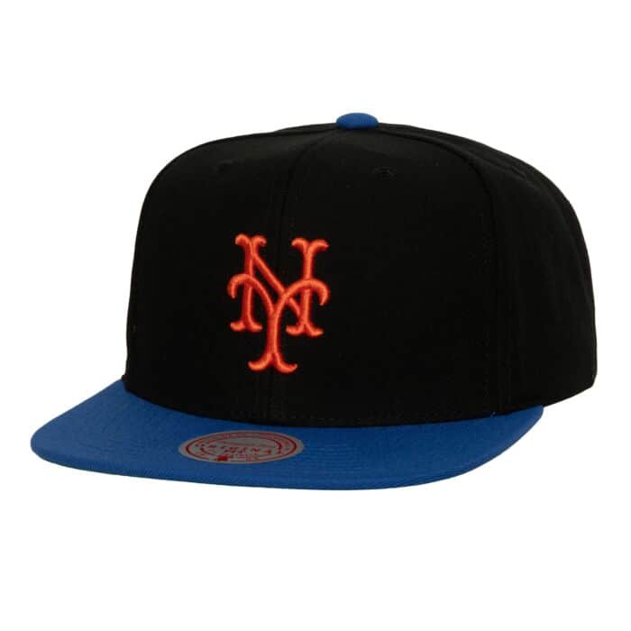 New York Mets MLB Mitchell & Ness Men's Black Cooperstown Evergreen Snapback