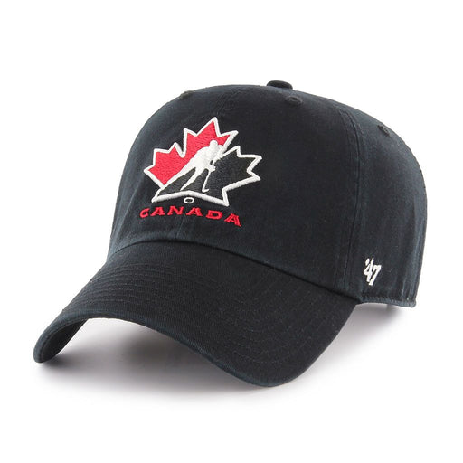 Hockey Canada IIHF 47 Brand Men's Black Clean Up Adjustable Hat