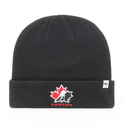 Hockey Canada IIHF 47 Brand Men's Black Raised Cuff Knit Hat
