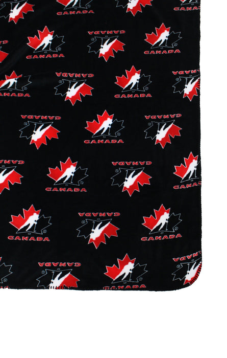 Hockey Canada IIHF Gertex Black Plaid Fleece Blanket