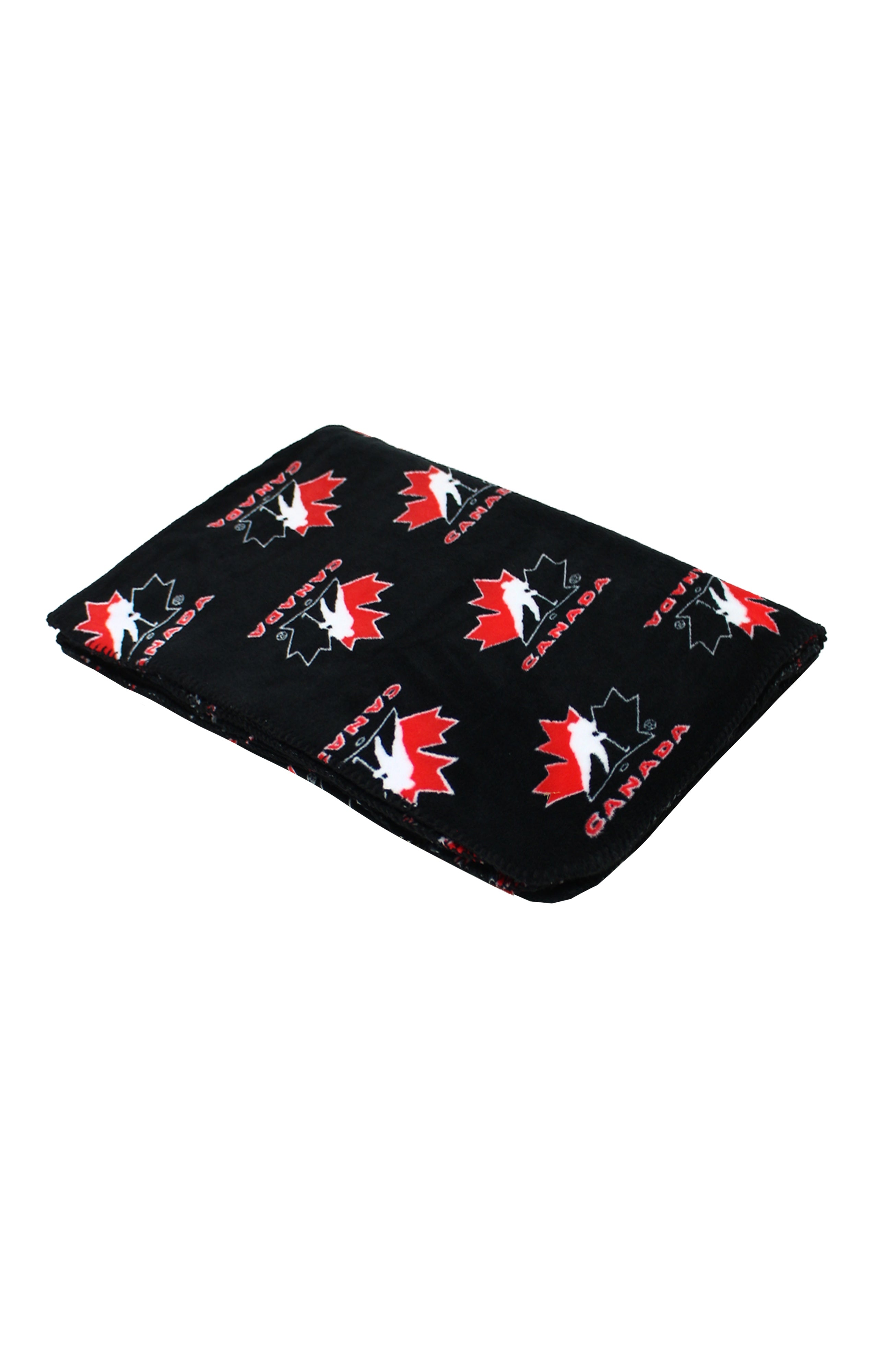 Hockey Canada IIHF Gertex Black Plaid Fleece Blanket