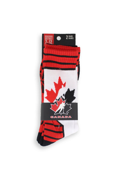 Hockey Canada IIHF Gertex Men's Black/Red Premium Crew Socks