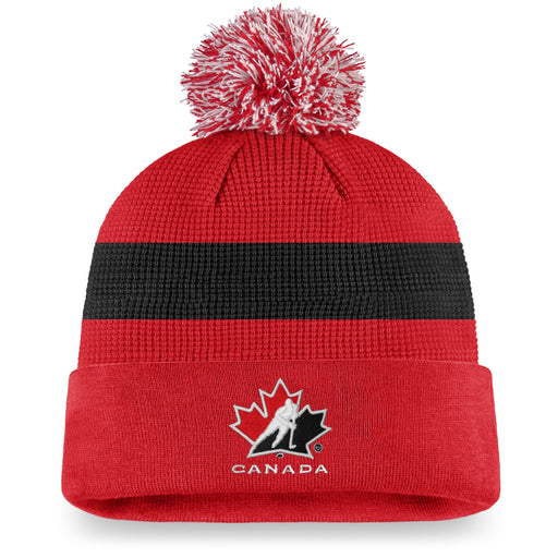 Hockey Canada NHL Fanatics Branded Men's Red Athletic Cuff Pom Knit Hat