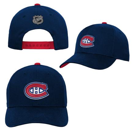 Snapback précourbé bleu marine Outerstuff pour enfants des Canadiens de Montréal de la LNH